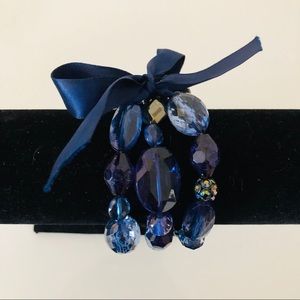 Set of Blue Beaded Bracelets